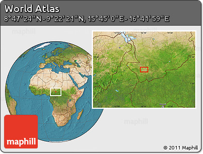 Satellite Location Map of the Area around 9° 4' 52" N, 16° 13' 30" E