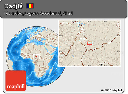 Shaded Relief Location Map of Dadjlé