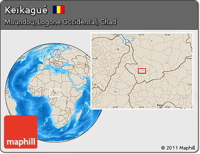 Shaded Relief Location Map of Keïkagué