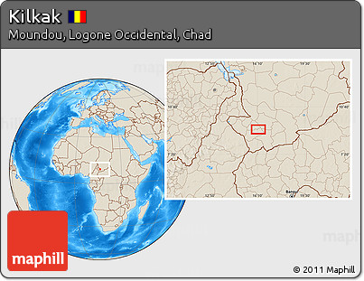 Shaded Relief Location Map of Kilkak