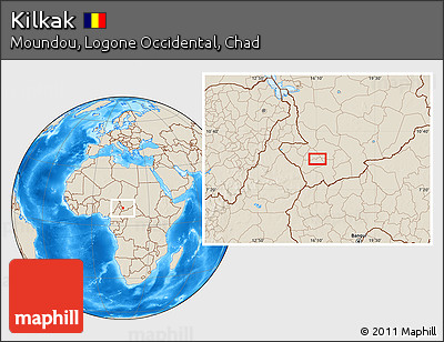 Shaded Relief Location Map of Kilkak