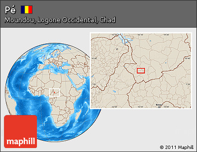 Shaded Relief Location Map of Pé