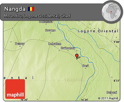Physical Map of Nangda