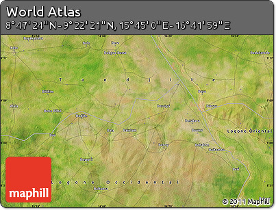Satellite Map of the Area around 9° 4' 52" N, 16° 13' 30" E