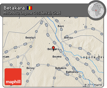 Shaded Relief Map of Betakara