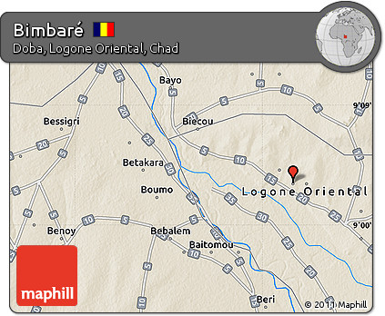 Shaded Relief Map of Bimbaré