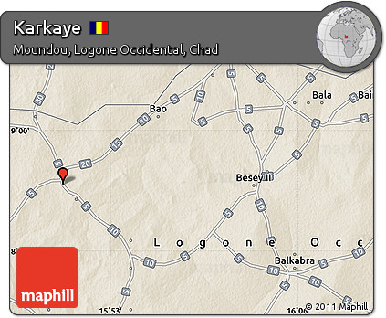 Shaded Relief Map of Karkaye