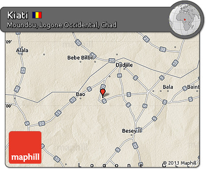 Shaded Relief Map of Kiati