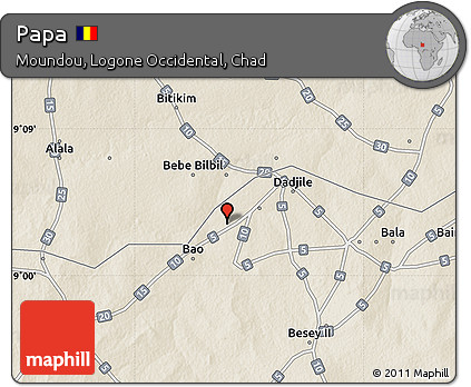 Shaded Relief Map of Papa
