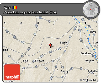 Shaded Relief Map of Sar