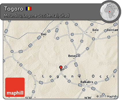 Shaded Relief Map of Togoro
