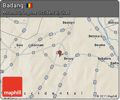 Shaded Relief Map of Badang