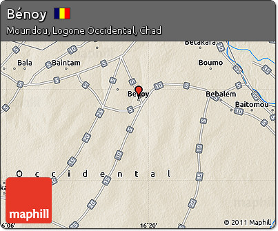 Shaded Relief Map of Bénoy