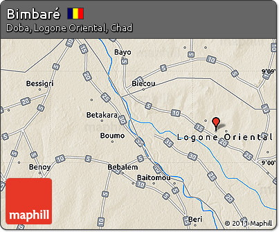 Shaded Relief Map of Bimbaré