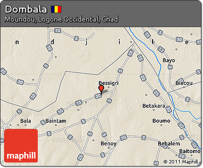 Shaded Relief Map of Dombala