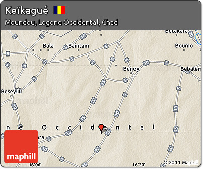 Shaded Relief Map of Keïkagué