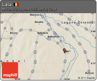 Shaded Relief Map of Lala