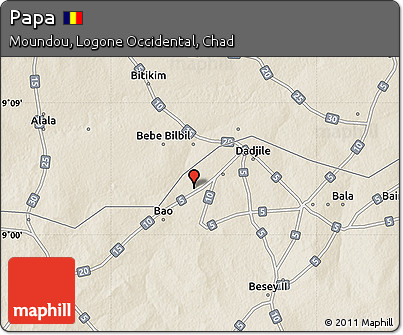 Shaded Relief Map of Papa