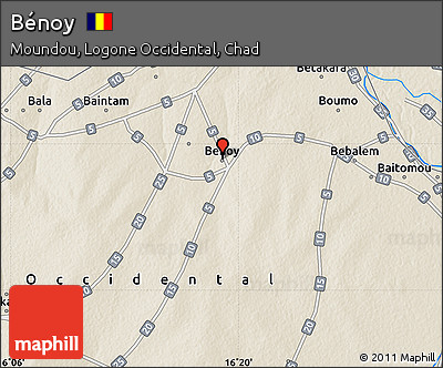 Shaded Relief Map of Bénoy