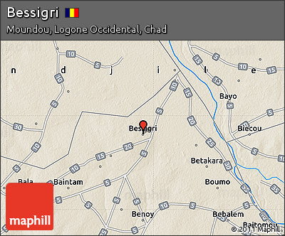 Shaded Relief Map of Bessigri