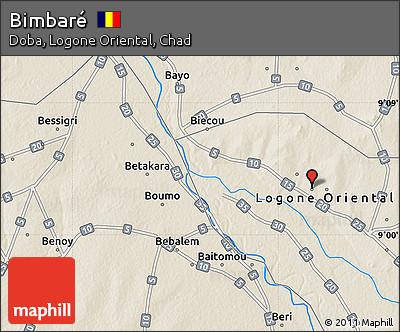Shaded Relief Map of Bimbaré