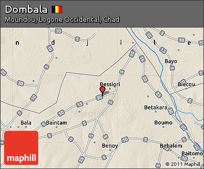 Shaded Relief Map of Dombala