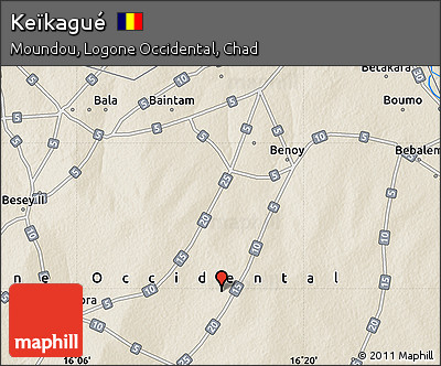 Shaded Relief Map of Keïkagué
