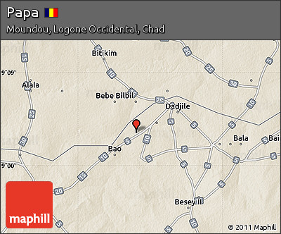Shaded Relief Map of Papa
