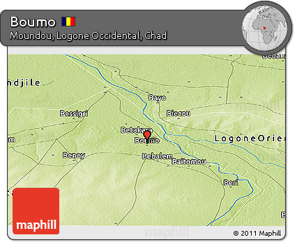 Physical Panoramic Map of Boumo