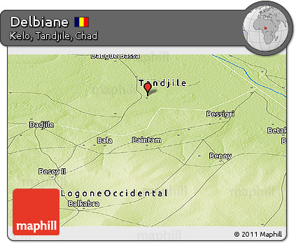 Physical Panoramic Map of Delbiane