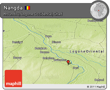Physical Panoramic Map of Nangda
