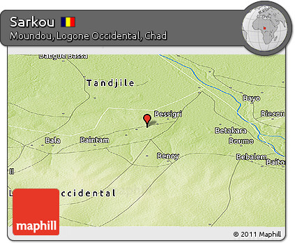 Physical Panoramic Map of Sarkou