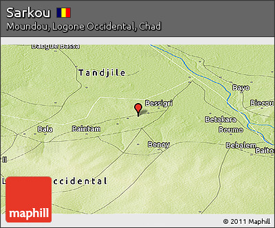 Physical Panoramic Map of Sarkou