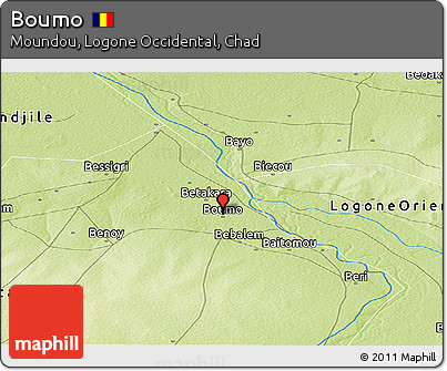 Physical Panoramic Map of Boumo
