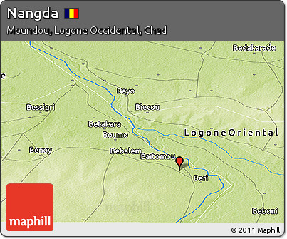 Physical Panoramic Map of Nangda