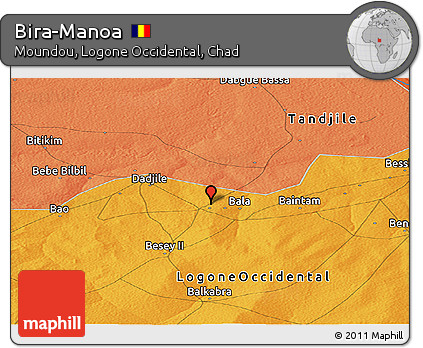 Political Panoramic Map of Bira-Manoa
