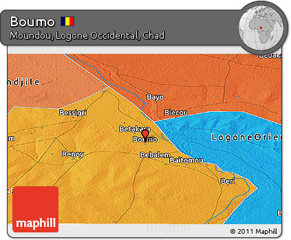 Political Panoramic Map of Boumo