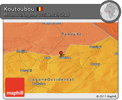 Political Panoramic Map of Koutoubou