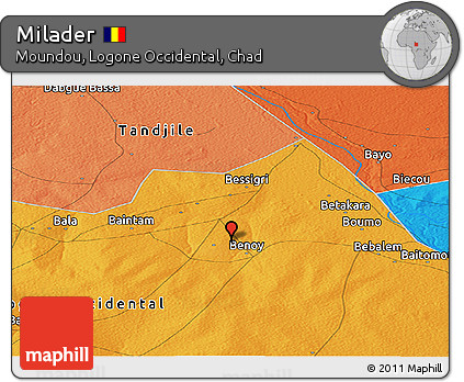 Political Panoramic Map of Milader