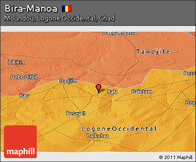 Political Panoramic Map of Bira-Manoa