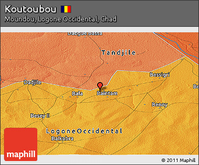 Political Panoramic Map of Koutoubou