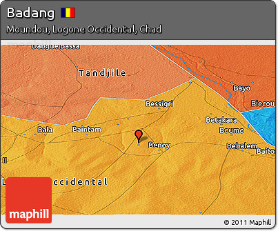 Political Panoramic Map of Badang