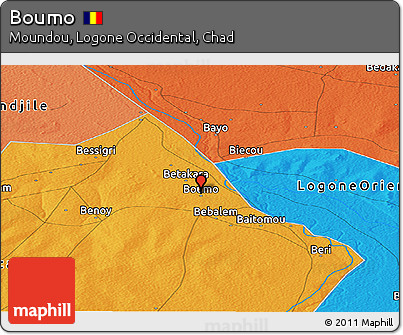 Political Panoramic Map of Boumo