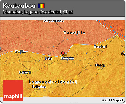 Political Panoramic Map of Koutoubou