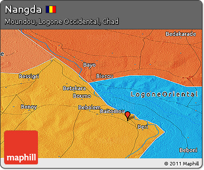 Political Panoramic Map of Nangda