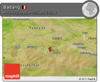 Satellite Panoramic Map of Badang