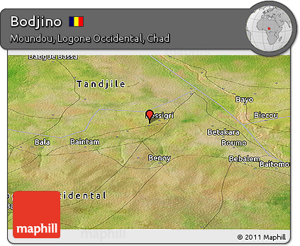 Satellite Panoramic Map of Bodjino