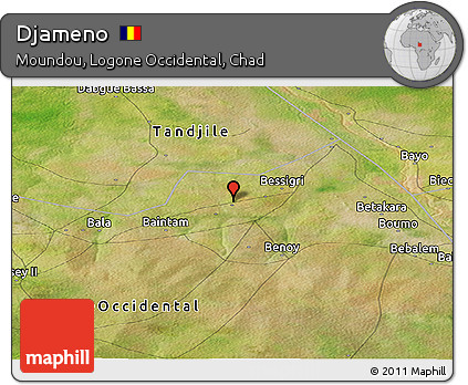 Satellite Panoramic Map of Djameno