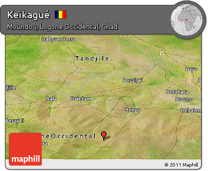 Satellite Panoramic Map of Keïkagué