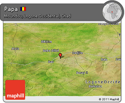 Satellite Panoramic Map of Papa